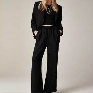 J. Crew Black stratus pant in textured satin